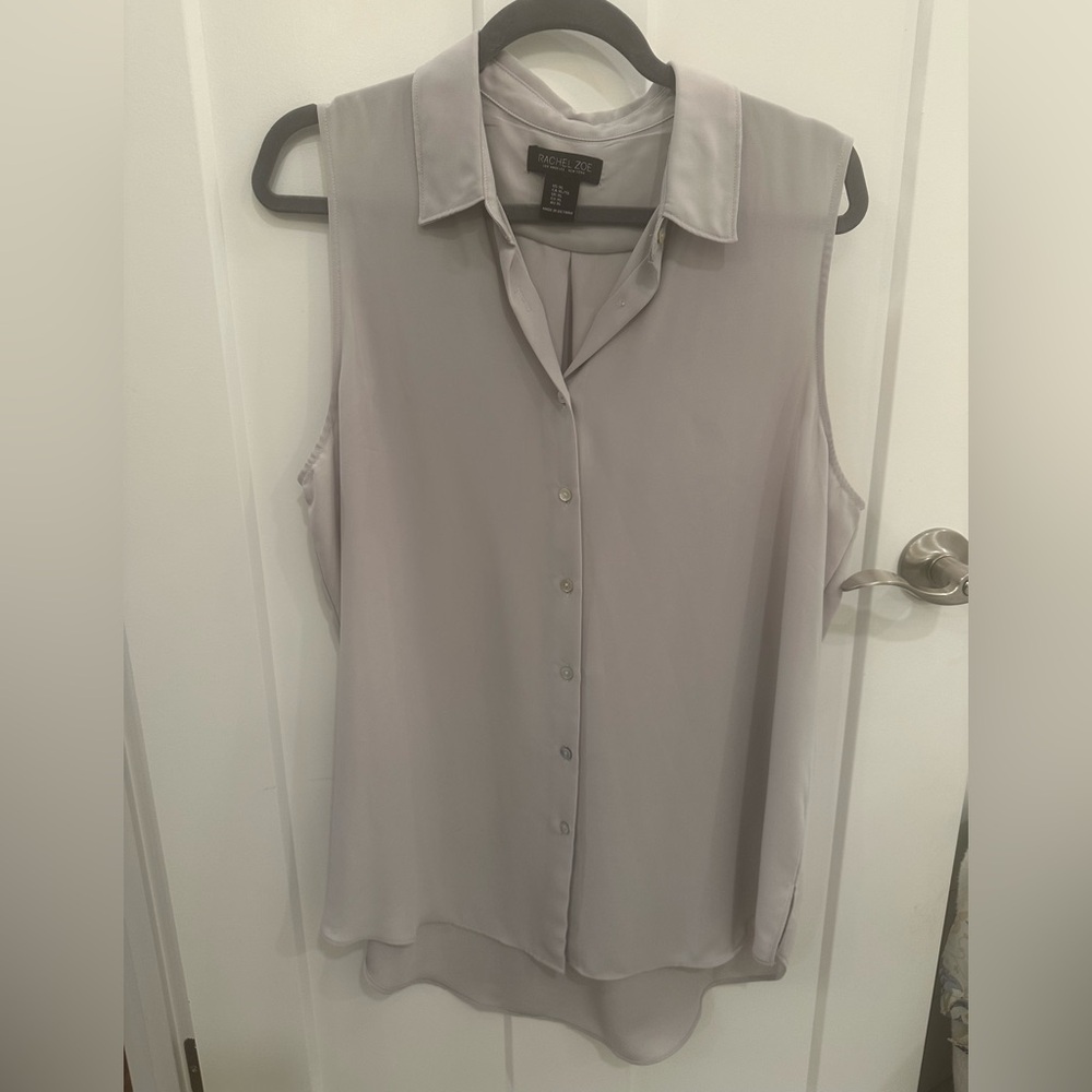 Rachel Zoe Light Gray Sleeveless Blouse